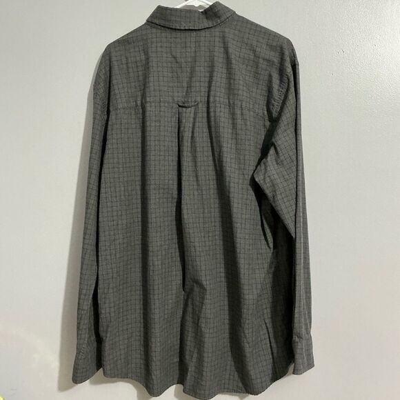Chaps Gray and black cotton herringbone Long Sleeved Button Up Shirt size XL - Picture 3 of 4